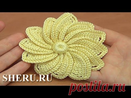 Как вязать цветок для кружева