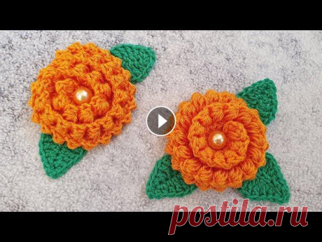 Очаровательные цветы крючком из остатков пряжи! Украсят любое изделие! Crochet flowers Вяжем объемный цветок крючком. По одной схеме можно связать два цветка с различными лепестками! Выбирайте какой цветок вам больше нравится и украшайте...