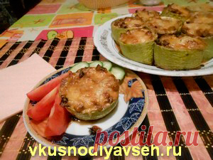Грибной жульен в кабачках