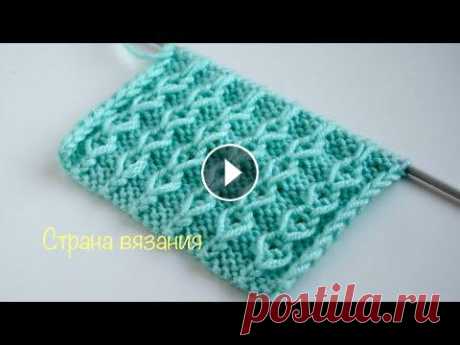 Узоры спицами. Вертикальные цепочки. Knitting patterns. Vertical chains. Простой рельефный узор «Вертикальные цепочки» можно использовать как отделку или как основной узор. Раппорт узора 4 петли и 4 ряда. Для образца набира...