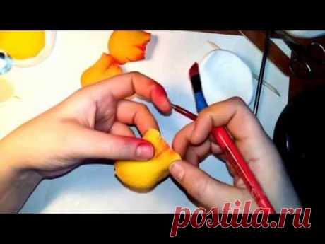 Тонировка лепестка розы сухой пастелью
