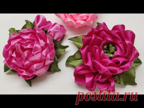 DIY / HOW TO MAKE SATIN RIBBON KANSAZHI FLOWER