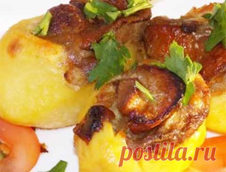 Фаршированный грибами картофель