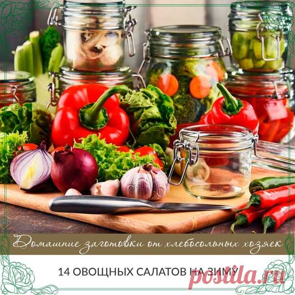14 овощных Салатов на зиму.

Каждый салат – хорошее дополнение к любому блюду из мяса, птицы или рыбы. 2-3 ложки салата, добавленного в суп, щи или борщ, изменят их вкус и придадут первым блюдам особую пикантность. В любом случае для каждой хозяйки хороший салат в зимнее время всегда будет палочкой-выручалочкой.

1. Салат «Молодчик»
2. Овощной салат
3. Салат «Золотой запас»
4. Салат «Кабачок – крутой бочок»
5. Салат «Пир на весь мир»
6. Салат из кабачков и фасоли
7. Салат ...