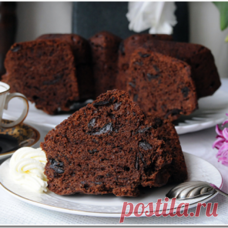 Самый - самый шоколадный кекс с черносливом и грецкими орехами