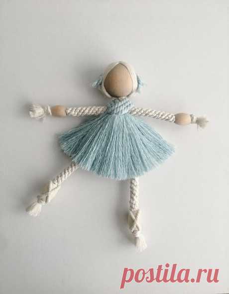 Sky Blue Macrame Ballerina Doll