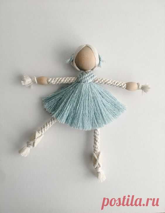 Sky Blue Macrame Ballerina Doll