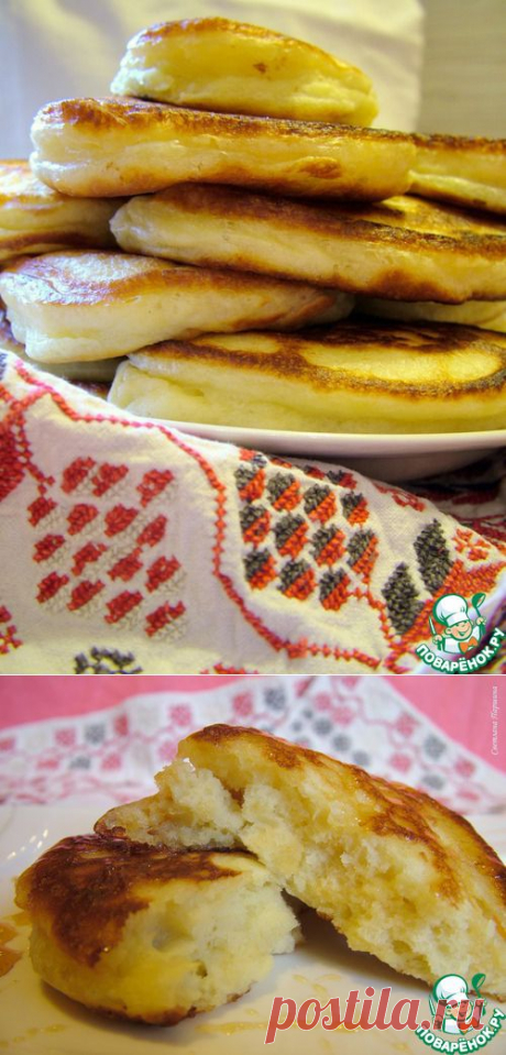 Пышные оладьи на закваске - кулинарный рецепт