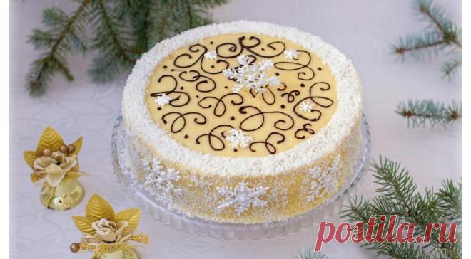 Слоеный торт с заварным кремом , пошаговый рецепт с фото