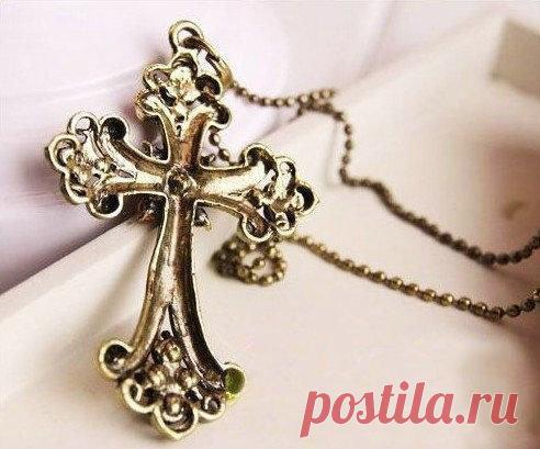 Мода вампиров ожерелье новый кристалл креста кулон свитер цепи ожерелья QN133 купить на AliExpress