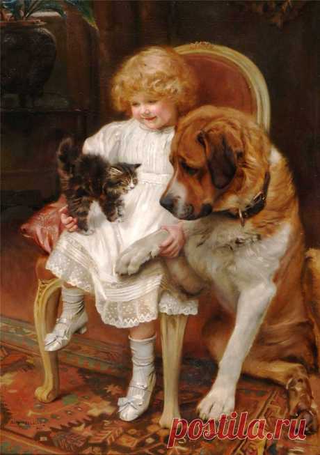 Дети и собаки в живописи - Художественная галерея