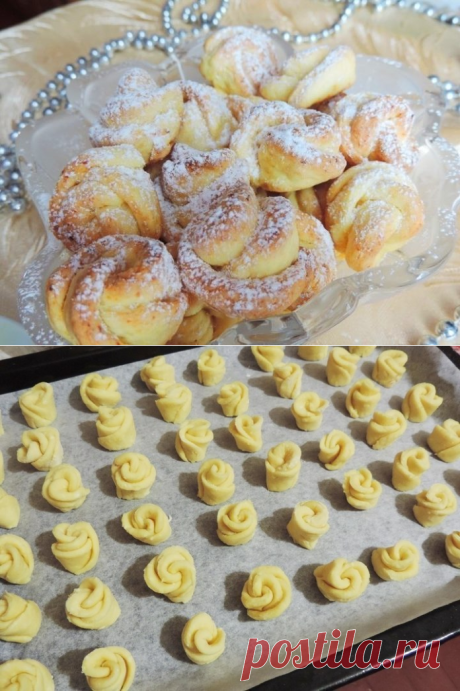 Вкусное и очень красивое творожное печенье «Чайная роза»