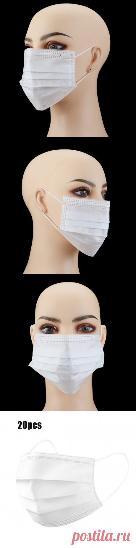 20pcs disposable medical face mouth masks earloops at Banggood