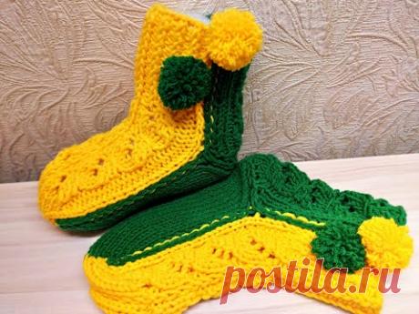Детские носочки из хлопка. Вяжем вместе.