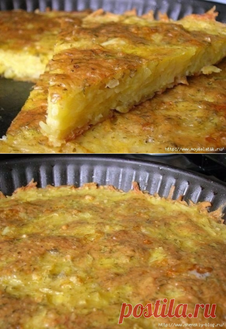 Любимая запеканка из тертого картофеля с сыром и чесноком!