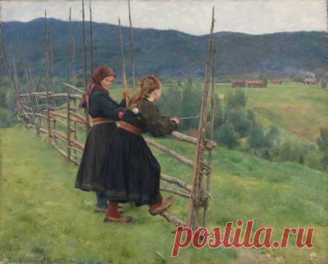 Художник Эрик Теодор Вереншёлль (Erik Theodor Werenskiold, 1855-1938).

«Сентябрь» (September), 1883 г. Холст, масло. 98 x 80 см. Национальный музей искусства, архитектуры и дизайна, Осло, Норвегия.
