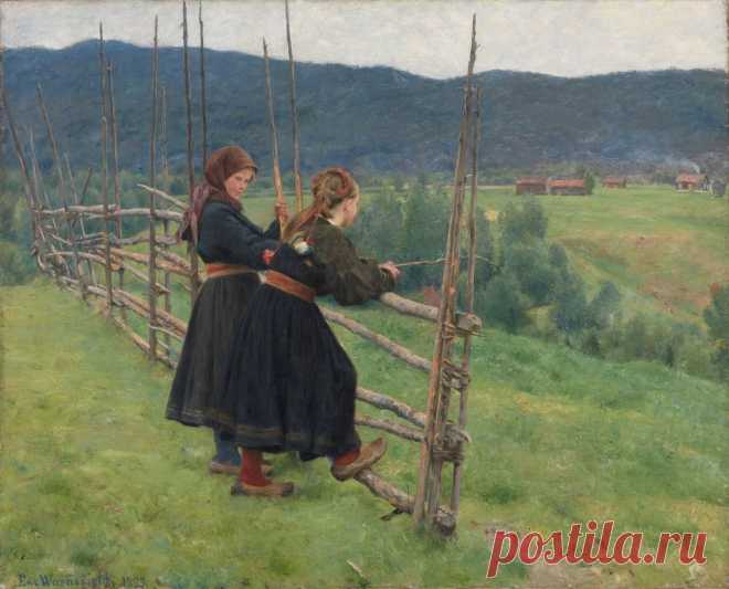 Художник Эрик Теодор Вереншёлль (Erik Theodor Werenskiold, 1855-1938).

«Сентябрь» (September), 1883 г. Холст, масло. 98 x 80 см. Национальный музей искусства, архитектуры и дизайна, Осло, Норвегия.
