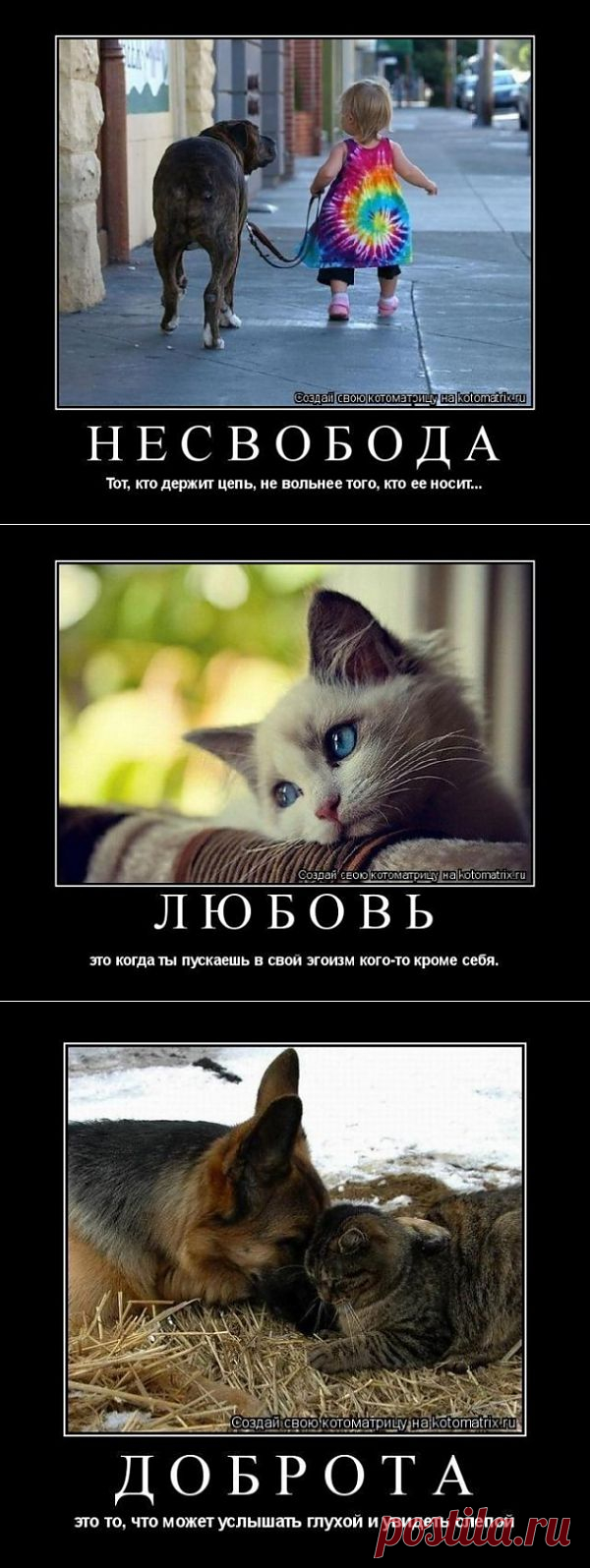 ДОБРОТА - это то, что может услышать глухой и увидеть слепой.  Демотиваторы о жизни.