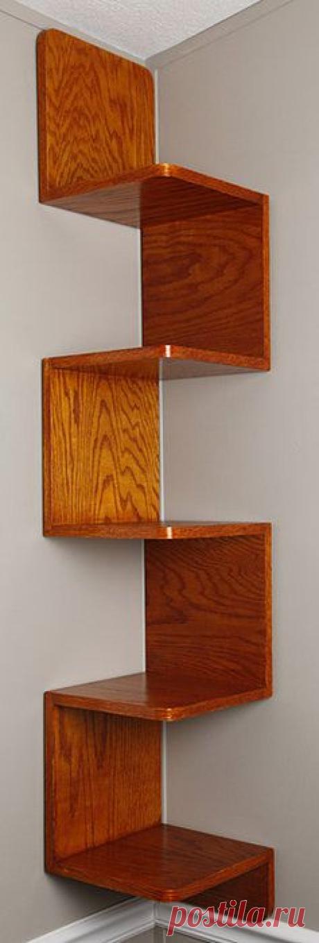 Zigzag shelf - by TDSpade @ LumberJocks.com ~ woodworking community. Would be a terrific idea for a child's room, painted white etc. | mebelki