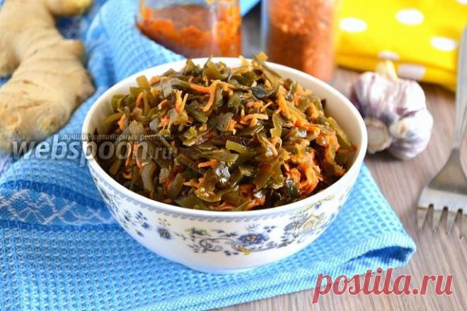 Острая закуска из морской капусты с морковью