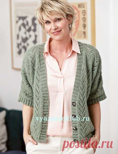 Кардиган с короткими рукавами - Вязание спицами для женщин - Каталог файлов - Вязание для детей