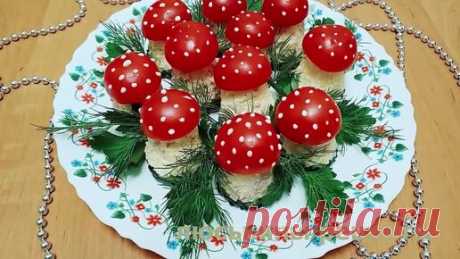 ШИКАРНАЯ закуска на праздник МУХОМОРЫ I Яркая Красивая и очень Вкусная ПРАЗДНИЧНАЯ ЗАКУСКА Праздничные САЛАТЫ и ЗАКУСКИ 2023 | Вкуснотень | Дзен
