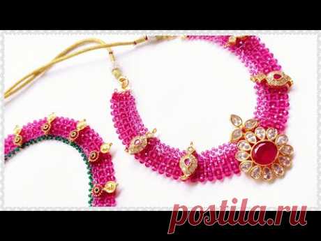 How To Make Jali set//Mesh Necklace At Home //Making Of Beautiful Necklace@House of fashion