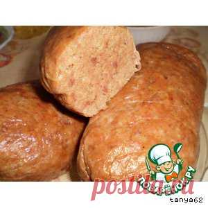 Домашняя печеночно-мясная колбаса - кулинарный рецепт