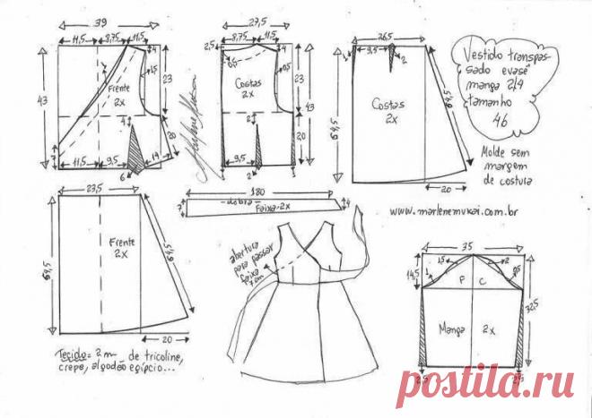 Платье с запахом. Идеальное платье для женщин с любой фигурой. Простые выкройки на разные размеры. | О рукоделии, и не только. 🧵✂️👜 | Яндекс Дзен