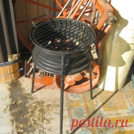 Идея барбекю из старого колесного диска