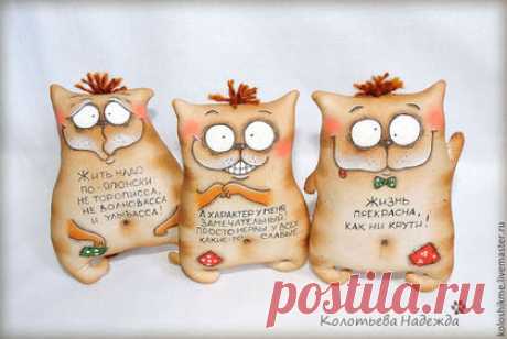 Купить Коты шкодные позитивные - коричневый, кот, коты шкодные, коты кофейные