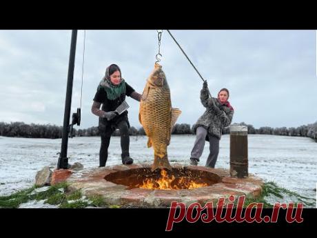 В этом Огромном 25кг Карпе была ИКРА! Лучшие Деревенские рецепты из Домашних ингредиентов