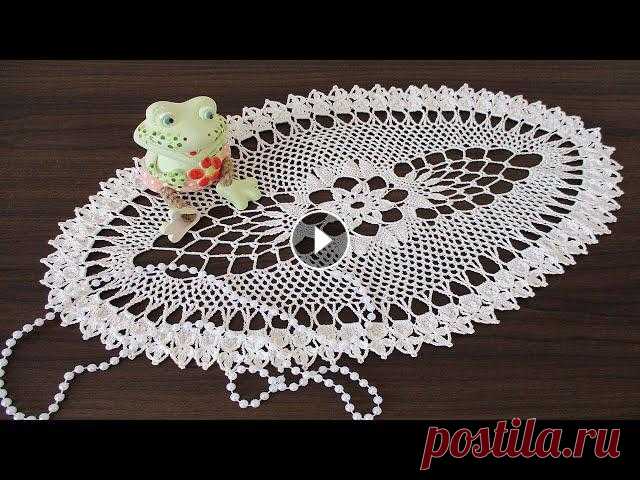 ПРОСТАЯ ОВАЛЬНАЯ САЛФЕТКА КРЮЧКОМ. ЧАСТЬ 1 Видео мастер класс по вязанию простой небольшой овальной салфетки крючком (размер 44 х 24 см). Нитки "роза" (50г/330 м, расход около 35 грам...