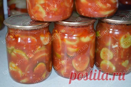 Салат "Огурцы в помидорах" на зиму - Вкусный дом - пошаговые рецепты с фото