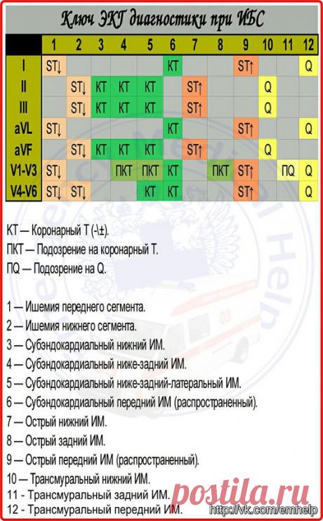 ➺Ключ диагностики ИБС - Шпаргалки для "скорой помощи"