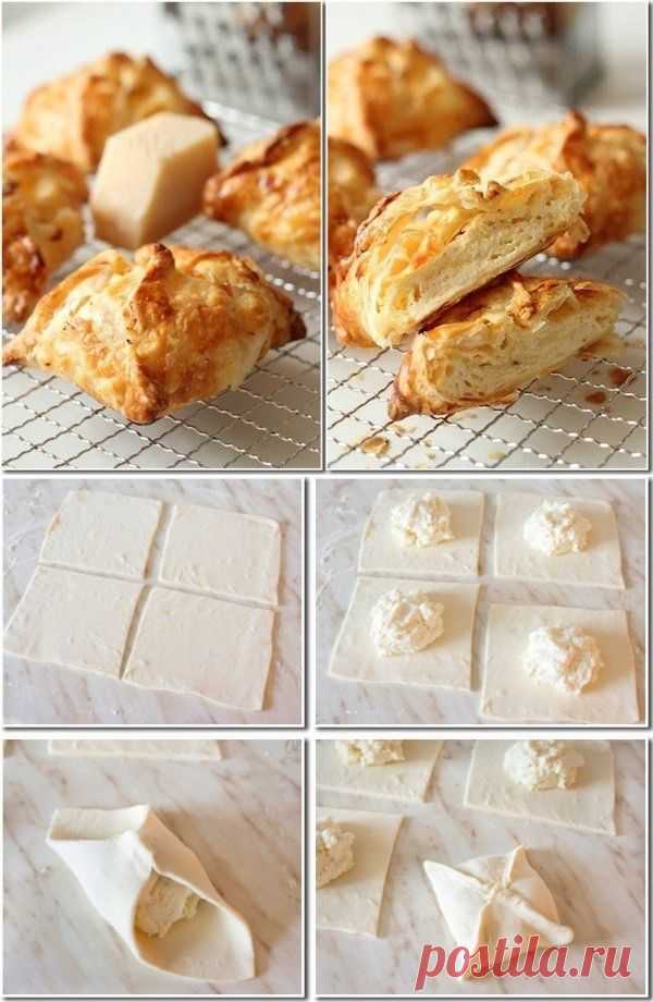 Как приготовить слойки с сыром и творогом а-ля хачапури. - рецепт, ингридиенты и фотографии