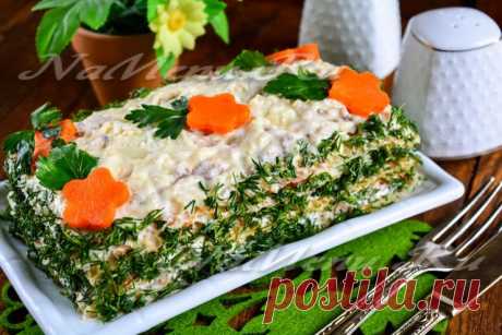 Закусочный торт из вафельных коржей, рецепт