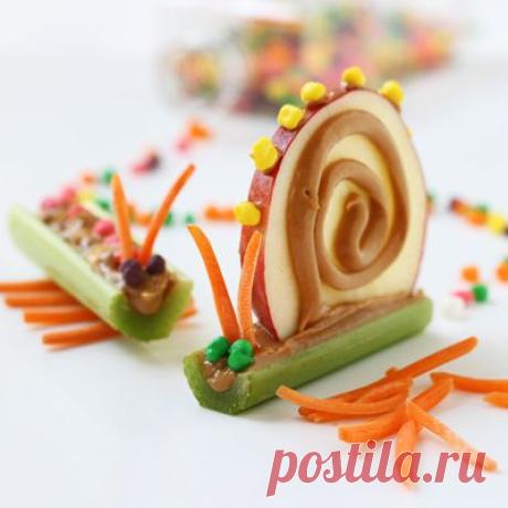 Simple is Best: After School Snack Ideas &amp;laquo; Nestlé Kitchens Улитка из фруктов и овощей.