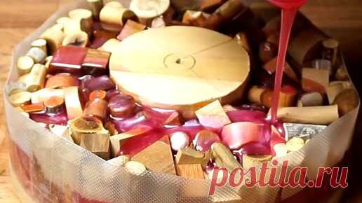 Если осталось куча мелких деревяшек, не проблема, кидаем их вместе, заливаем эпоксидку и вперед! | Мастерская Бруно | Дзен