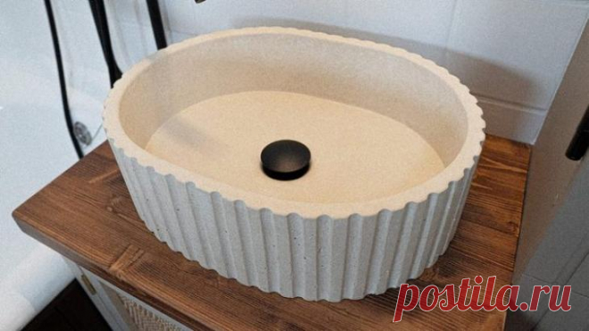 Оригинальная раковина из бетона