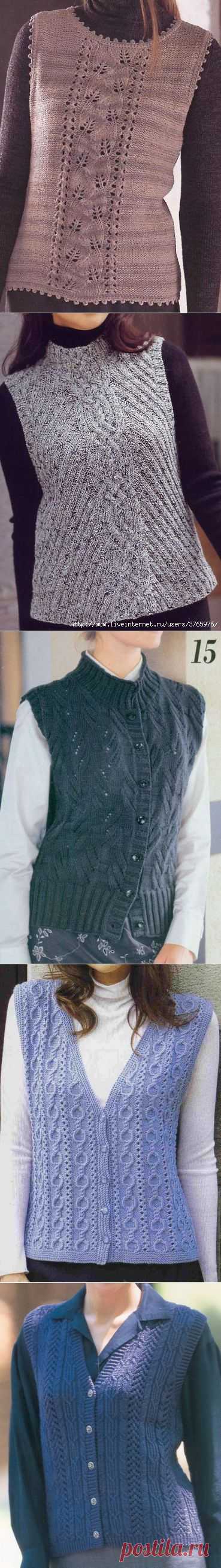 Жилетки спицами