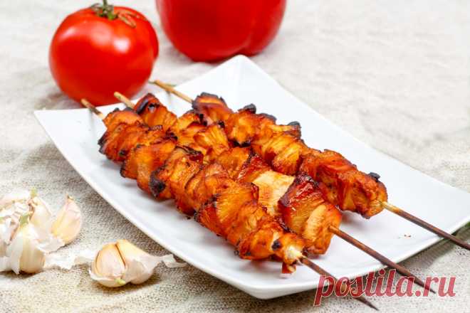 Шашлычки из куриного филе и ананасов - пошаговый рецепт с фото - как приготовить, ингредиенты, состав, время приготовления - Леди Mail.Ru