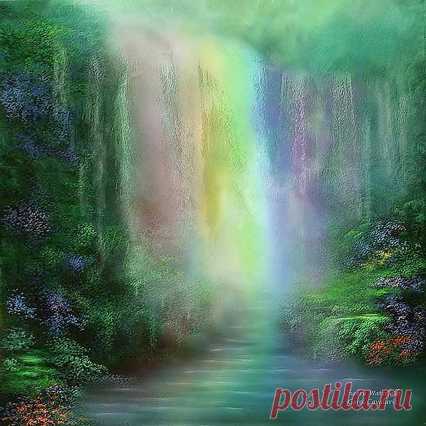 Chakra Waterfalls Mixed Media by Carol Cavalaris - Chakra Waterfalls Fine Art Prints and Posters for Sale