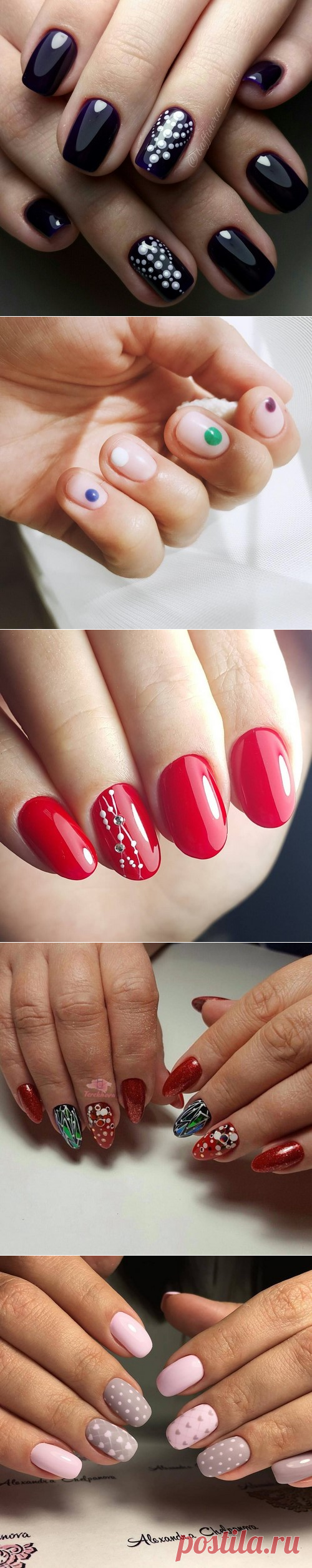 ТОП ИДЕЙ: маникюр с точками 2018-2019, дизайн ногтей с точками - фото, тренды, новинки, тенденции | topidej.ru