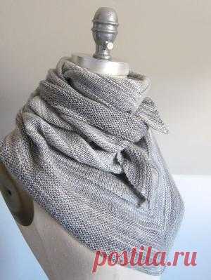 The Boneyard Shawl by Stephen West is the simplest of triangle shawls featuring repeated sections of garter and stockinette stitch