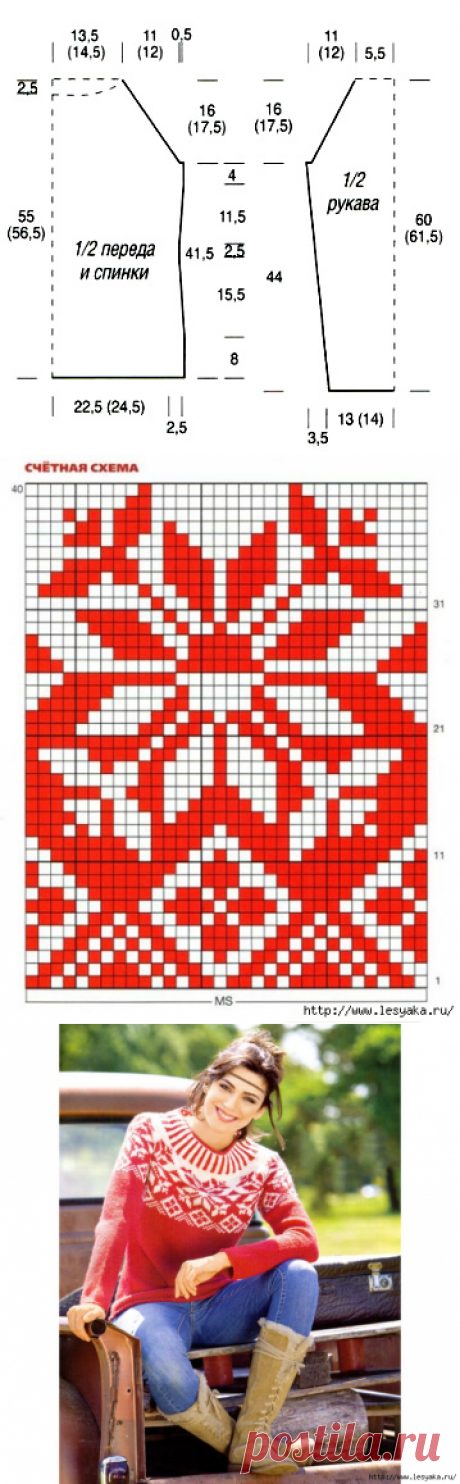 сообщение ИНТЕРЕСНЫЙ_БЛОГ_ЛесякаРу : Модный красно-белый свитер с норвежским узором своими руками! (09:45 27-08-2016) [3925073/397009443] - Почта Mail.Ru