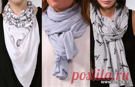 Масса способов красиво повязать шарф , платок, палантин.