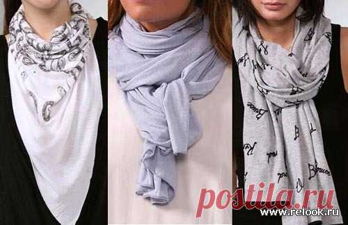 Масса способов красиво повязать шарф , платок, палантин.