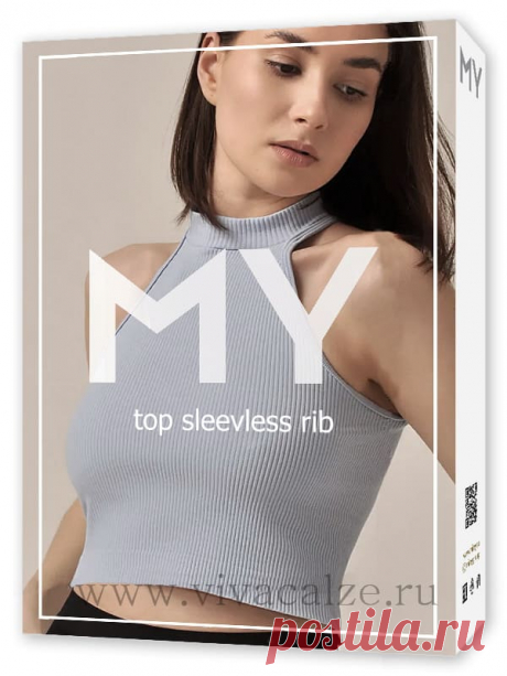 MY TO061 TOP sleevless RIB топ без рукавов с воротом купить