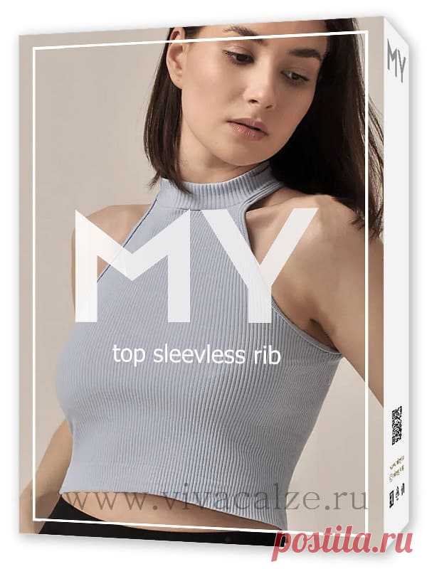 MY TO061 TOP sleevless RIB топ без рукавов с воротом купить